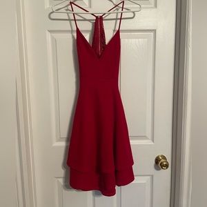 Red eclipse mini dress
